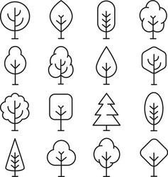 tree line icon vector image