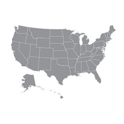 high detailed usa map with federal states united vector image