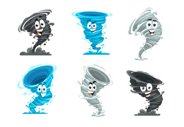 cartoon tornado mascot storm or cyclone character vector image