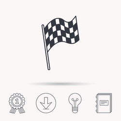 finish flag icon start race sign vector image