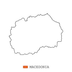 macedonia map line linear thin simple vector image