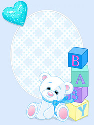 baby blue arrival card vector image