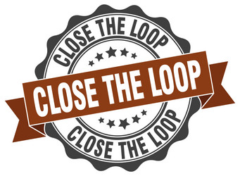 close the loop stamp sign seal vector image