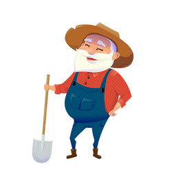 old hipster smile farmer vector image