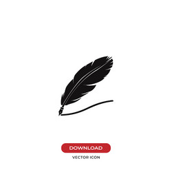 feather pen icon vector image