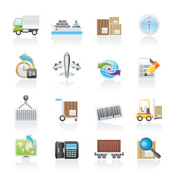 shipping and logistics icons vector image