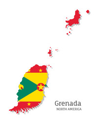 map grenada with national flag vector image