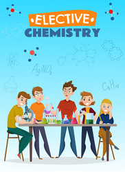 elective chemistry cartoon poster vector image