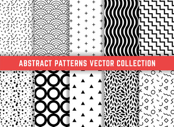 geometric minimalistic patterns set vector image