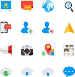 social media icons vector image