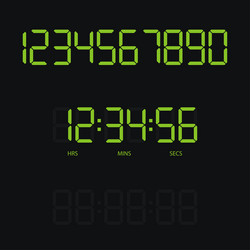 digital clock and numbers vector image