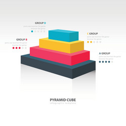 pyramid cube infographic side view vector image