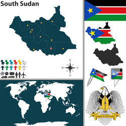 south sudan map world vector image