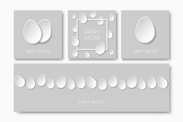 collection of happy easter cards - greeting vector image