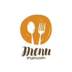 spoon and fork logo food symbol for restaurant vector image