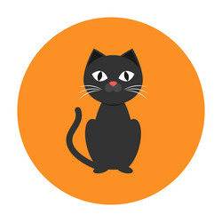 black cat icon flat vector image