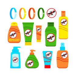 mosquito repellent cream and spray set isolated vector image