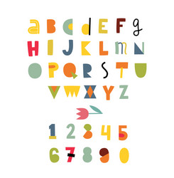 kids flat alphabet set vector image