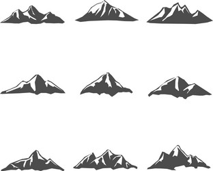 set nine of mountain icons vector image