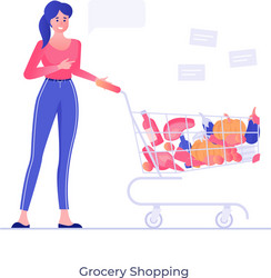 grocery shopping vector image