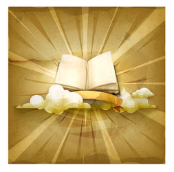 open book old style background vector image