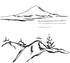 landscape hand drawn vector image