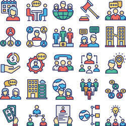 hr management icons set every single icon vector image