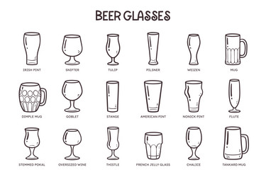 beer glasses icon set vector image