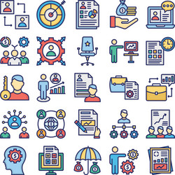 hr management icons set every single icon vector image