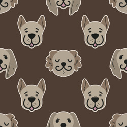 seamless childish simple pattern with cute doggies vector image