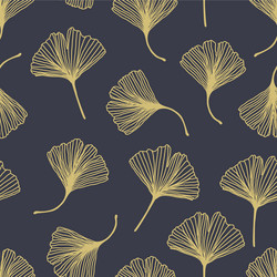 floral decorative seamless pattern with golden vector image