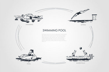 swimming pool - diving water polo vector image