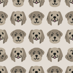 seamless childish simple pattern with cute doggies vector image