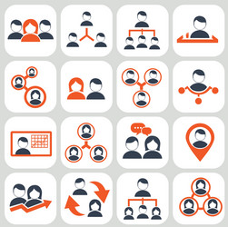 human resources and management icons set vector image