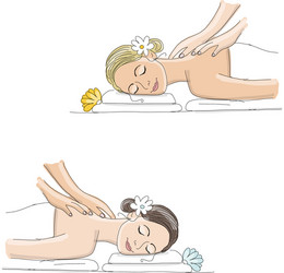 back massage woman sketch for your design vector image