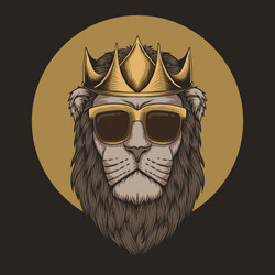 lion king crown head vector image