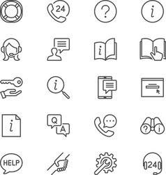 help and support thin icons vector image