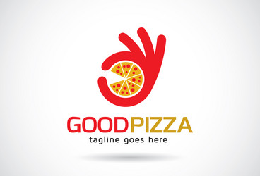 good pizza logo template design emblem vector image