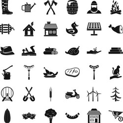 shovel icons set simple style vector image