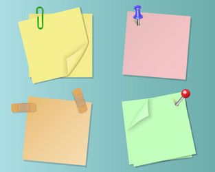 set pieces of paper different colors vector image