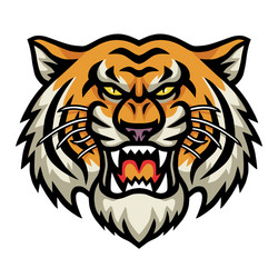 angry tiger head logo template vector image