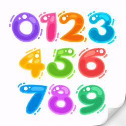 cartoon style colorful doodle numbers vector image