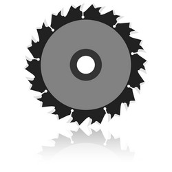 circular saw blade on a white background vector image