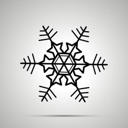 simple black snowflake icon vector image