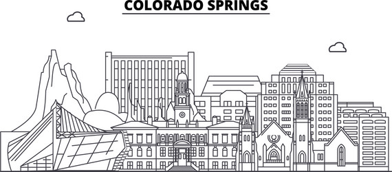 colorado springs united states outline travel vector image