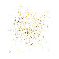 Golden glitter shine texture on a white background vector