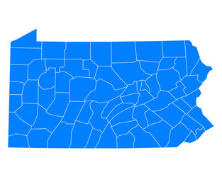 map of pennsylvania vector image