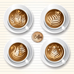 latte art coffee vector image