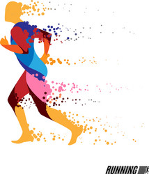 running man colorful icon vector image