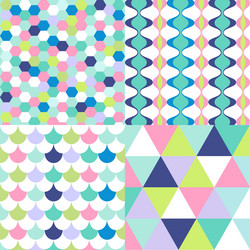 abstract geometric seamless pattern set vector image